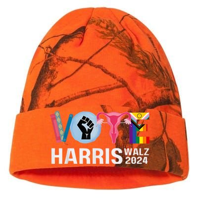 Harris Walz 24 Vote Books Lgbt Election Kati Licensed 12" Camo Beanie