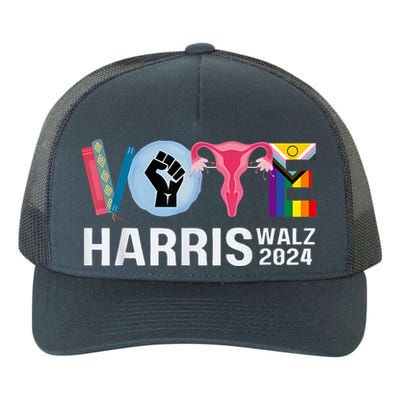 Harris Walz 24 Vote Books Lgbt Election Yupoong Adult 5-Panel Trucker Hat