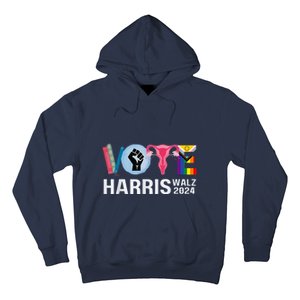 Harris Walz 24 Vote Books Lgbt Election Hoodie