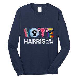 Harris Walz 24 Vote Books Lgbt Election Long Sleeve Shirt