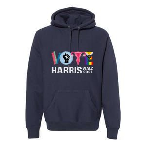 Harris Walz 24 Vote Books Lgbt Election Premium Hoodie