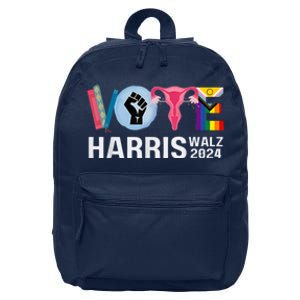 Harris Walz 24 Vote Books Lgbt Election 16 in Basic Backpack