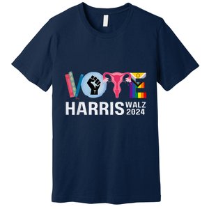 Harris Walz 24 Vote Books Lgbt Election Premium T-Shirt