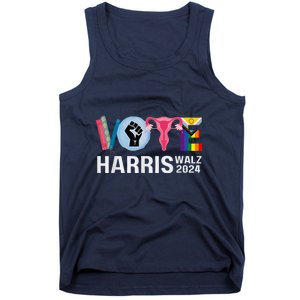 Harris Walz 24 Vote Books Lgbt Election Tank Top