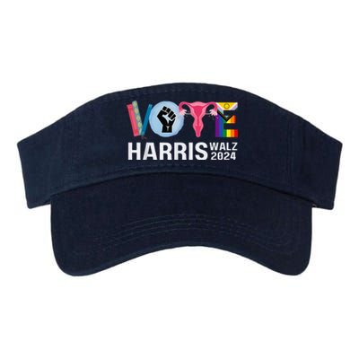 Harris Walz 24 Vote Books Lgbt Election Valucap Bio-Washed Visor