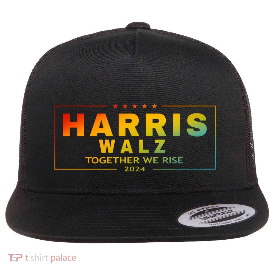 Harris Walz 2024 Together We Rise Lgbt Gift Flatbill Hat