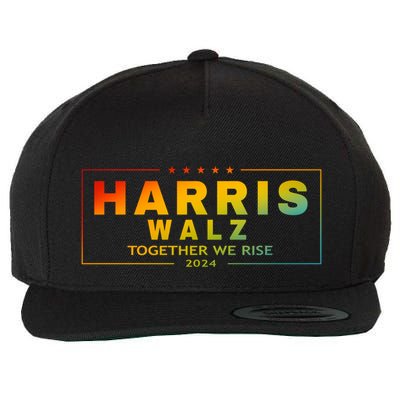 Harris Walz 2024 Together We Rise Lgbt Gift Wool Snapback Cap
