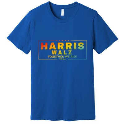 Harris Walz 2024 Together We Rise Lgbt Gift Premium T-Shirt