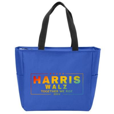 Harris Walz 2024 Together We Rise Lgbt Gift Zip Tote Bag