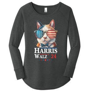 Harris Waltz 2024 Election Cat Ladies Kamala Harris Women's Perfect Tri Tunic Long Sleeve Shirt