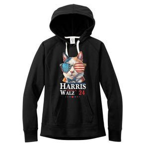 Harris Waltz 2024 Election Cat Ladies Kamala Harris Women's Fleece Hoodie