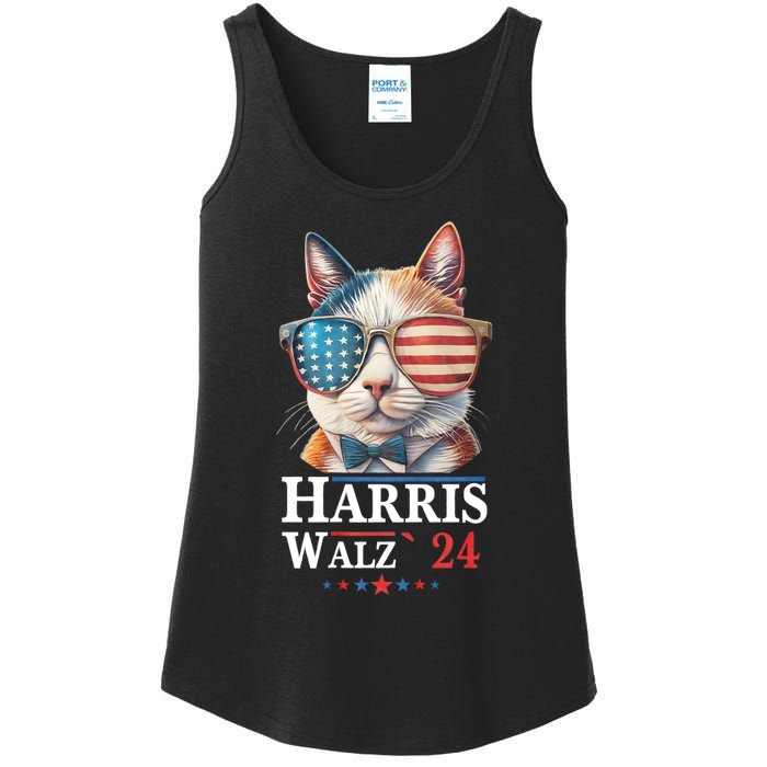 Harris Waltz 2024 Election Cat Ladies Kamala Harris Ladies Essential Tank