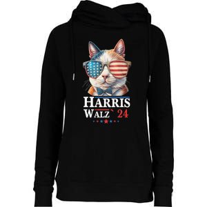 Harris Waltz 2024 Election Cat Ladies Kamala Harris Womens Funnel Neck Pullover Hood