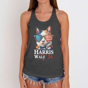 Harris Waltz 2024 Election Cat Ladies Kamala Harris Women's Knotted Racerback Tank