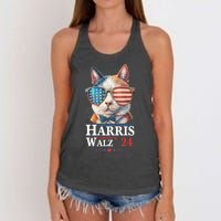 Harris Waltz 2024 Election Cat Ladies Kamala Harris Women's Knotted Racerback Tank