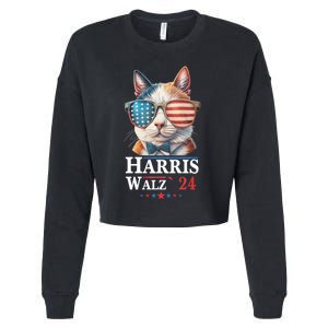 Harris Waltz 2024 Election Cat Ladies Kamala Harris Cropped Pullover Crew