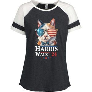 Harris Waltz 2024 Election Cat Ladies Kamala Harris Enza Ladies Jersey Colorblock Tee