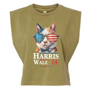 Harris Waltz 2024 Election Cat Ladies Kamala Harris Garment-Dyed Women's Muscle Tee