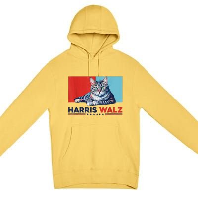 Harris Walz 2024 Funny Cat Election Kamala Harris Premium Pullover Hoodie