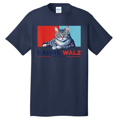 Harris Walz 2024 Funny Cat Election Kamala Harris Tall T-Shirt