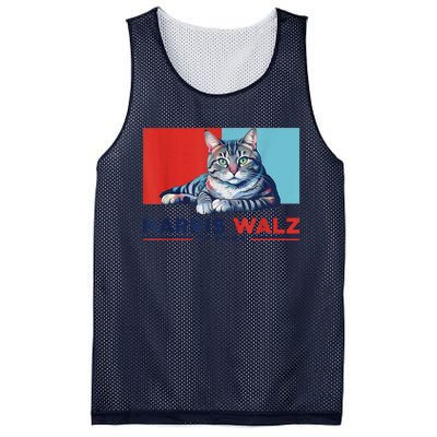 Harris Walz 2024 Funny Cat Election Kamala Harris Mesh Reversible Basketball Jersey Tank