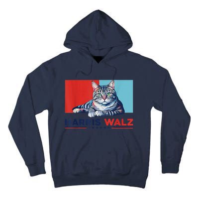 Harris Walz 2024 Funny Cat Election Kamala Harris Tall Hoodie