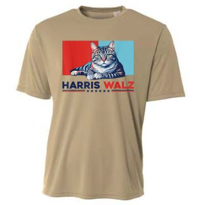 Harris Walz 2024 Funny Cat Election Kamala Harris Cooling Performance Crew T-Shirt