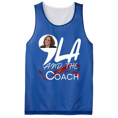 Harris Walz 2024 Comma La And The Coach Kamala Image Great Gift Mesh Reversible Basketball Jersey Tank