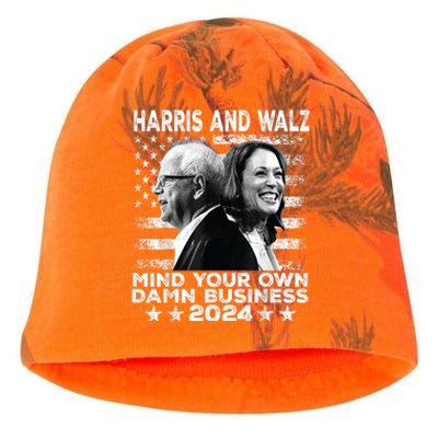 Harris Walz 2024 Mind Your Own Damn Business Kati - Camo Knit Beanie