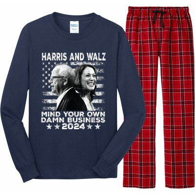 Harris Walz 2024 Mind Your Own Damn Business Long Sleeve Pajama Set