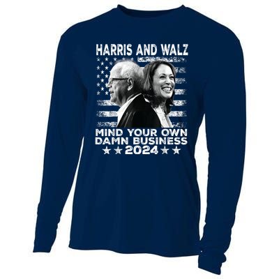 Harris Walz 2024 Mind Your Own Damn Business Cooling Performance Long Sleeve Crew