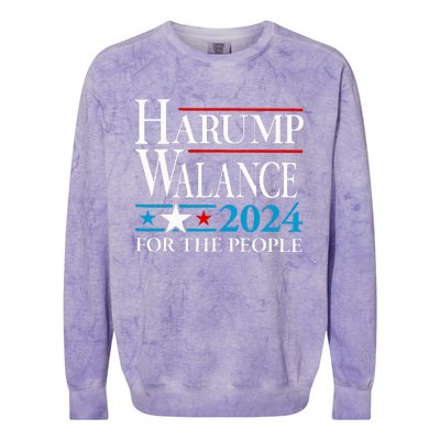 Harump Wallace 2024 Harris Trump Walz Vance Colorblast Crewneck Sweatshirt