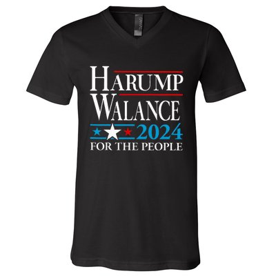 Harump Wallace 2024 Harris Trump Walz Vance V-Neck T-Shirt