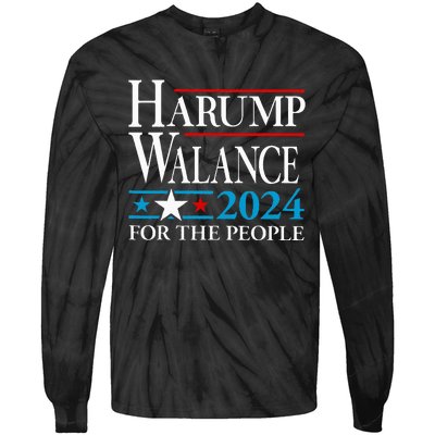 Harump Wallace 2024 Harris Trump Walz Vance Tie-Dye Long Sleeve Shirt