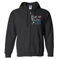 Harump Wallace 2024 Harris Trump Walz Vance Full Zip Hoodie