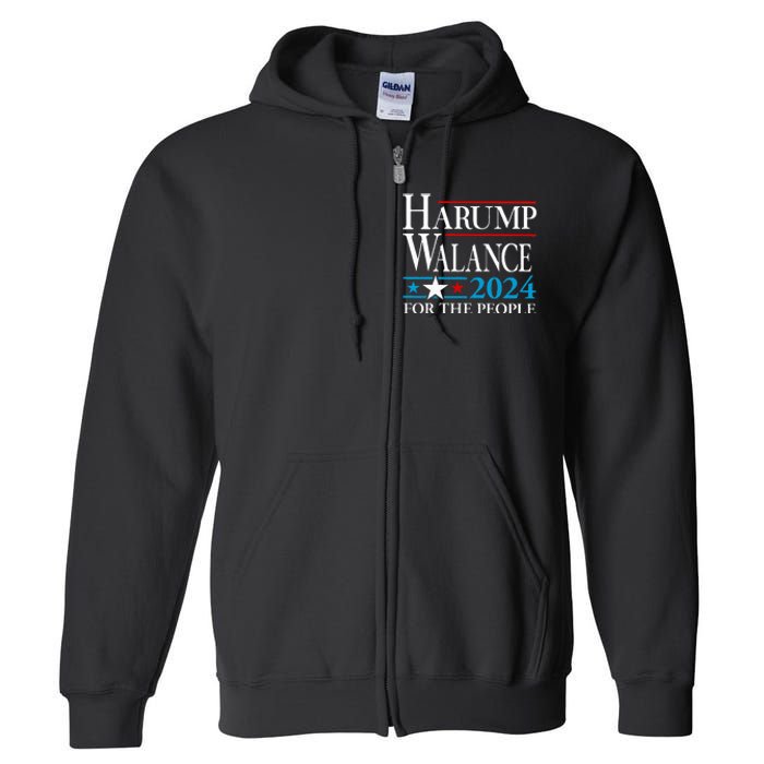 Harump Wallace 2024 Harris Trump Walz Vance Full Zip Hoodie