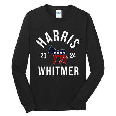 Harris Whitmer 2024 Vote Kamala Harris Gretchen Whitmer 24 Tall Long Sleeve T-Shirt