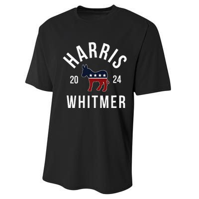 Harris Whitmer 2024 Vote Kamala Harris Gretchen Whitmer 24 Performance Sprint T-Shirt