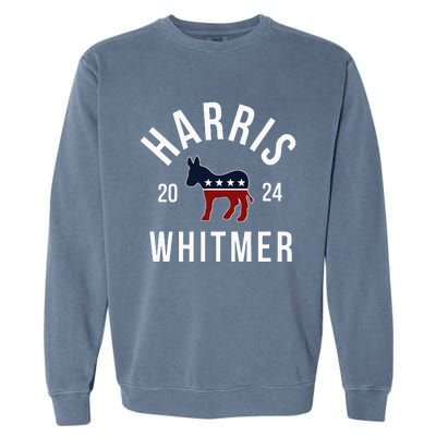 Harris Whitmer 2024 Vote Kamala Harris Gretchen Whitmer 24 Garment-Dyed Sweatshirt