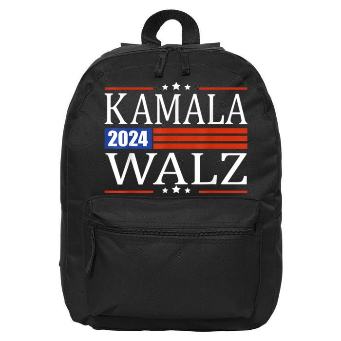 Harris Waltz 2024 Kamala Harris Tim Waltz 2024 16 in Basic Backpack