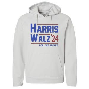 Harris Walz 2024 President American Flag Kamala Harris Waltz Performance Fleece Hoodie