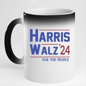 Harris Walz 2024 President American Flag Kamala Harris Waltz 11oz Black Color Changing Mug