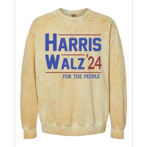 Harris Walz 2024 President American Flag Kamala Harris Waltz Colorblast Crewneck Sweatshirt