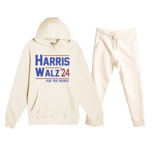 Harris Walz 2024 President American Flag Kamala Harris Waltz Premium Hooded Sweatsuit Set