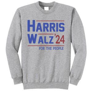 Harris Walz 2024 President American Flag Kamala Harris Waltz Tall Sweatshirt