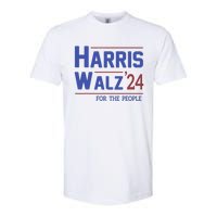 Harris Walz 2024 President American Flag Kamala Harris Waltz Softstyle CVC T-Shirt