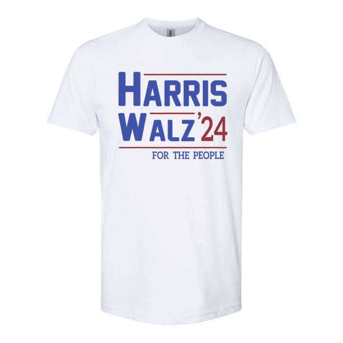 Harris Walz 2024 President American Flag Kamala Harris Waltz Softstyle CVC T-Shirt