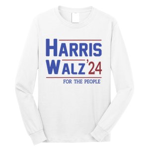 Harris Walz 2024 President American Flag Kamala Harris Waltz Long Sleeve Shirt