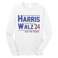 Harris Walz 2024 President American Flag Kamala Harris Waltz Long Sleeve Shirt