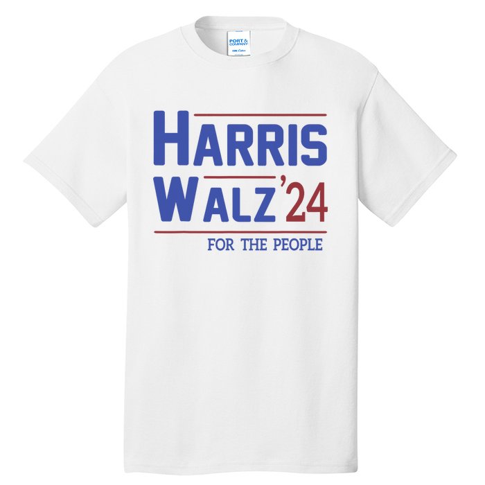 Harris Walz 2024 President American Flag Kamala Harris Waltz Tall T-Shirt